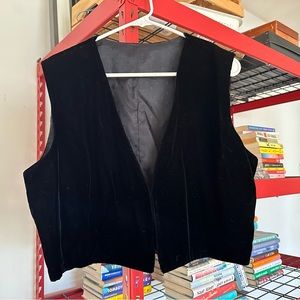 Vintage velvet vest with front hook closure
